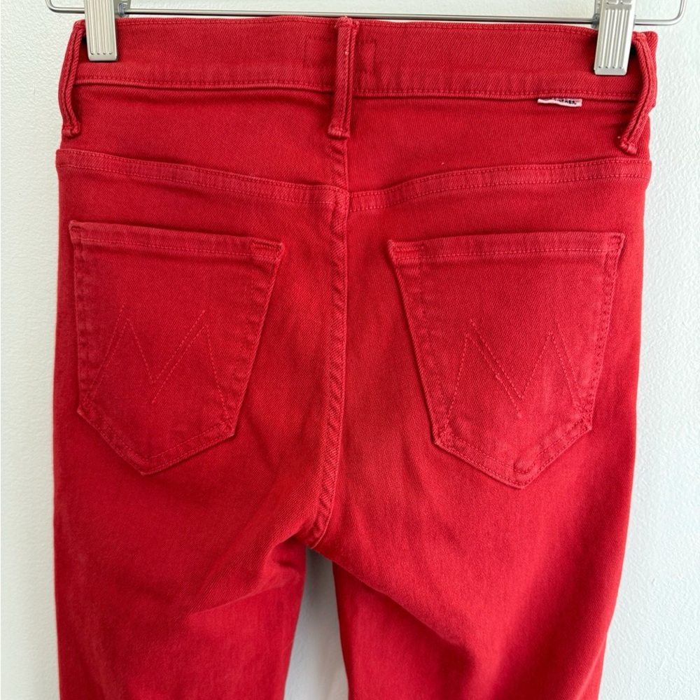 MOTHER Red Ankle Crop Jeans - Picture 8 of 12